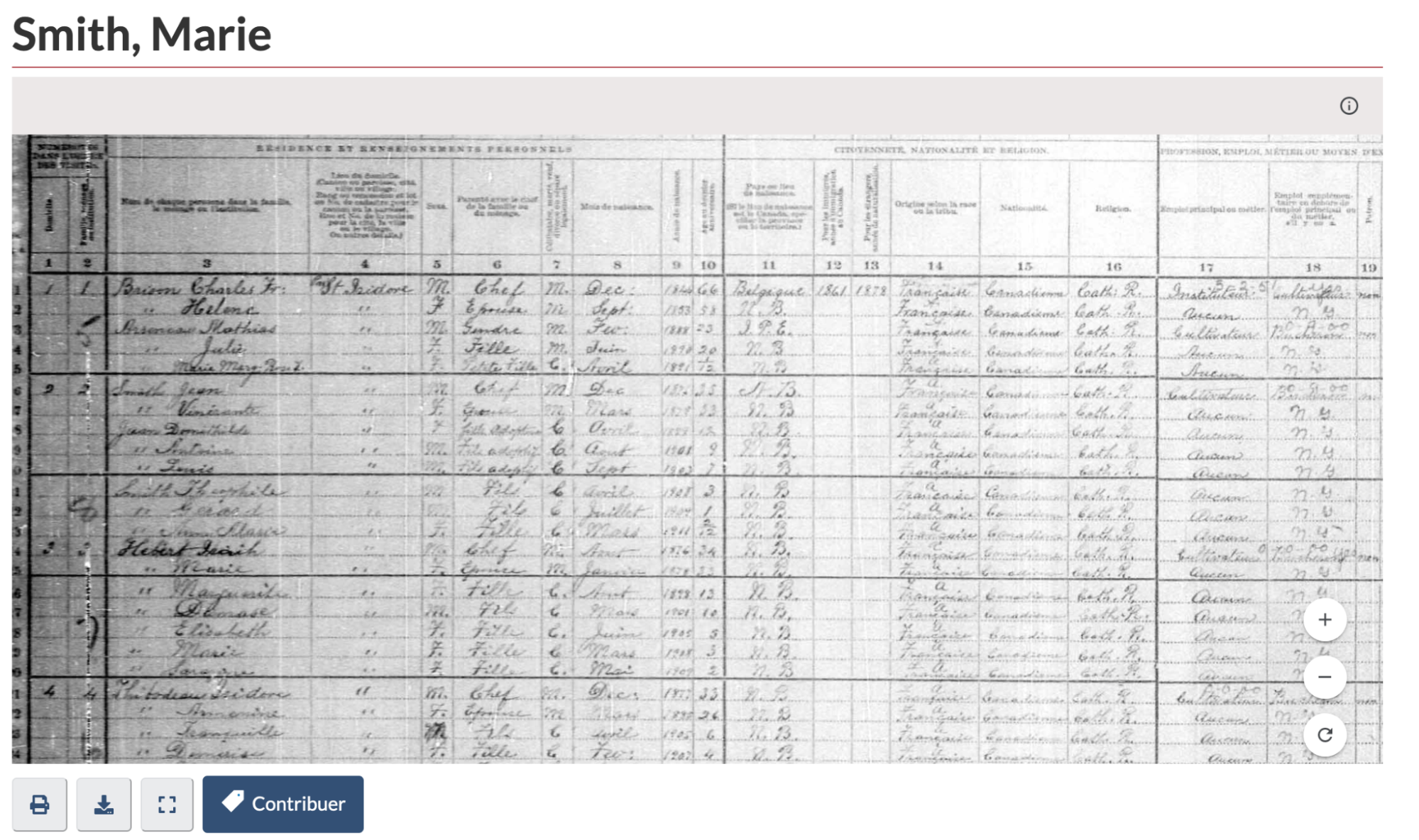 Numérisation du cinquième recensement du Canada, 1911